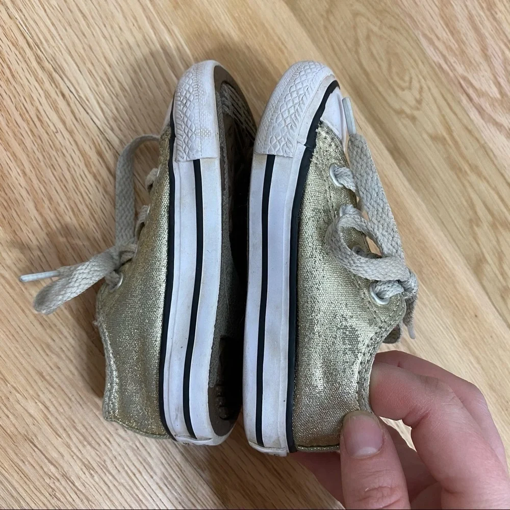 Converse Gold Baby Sneakers Sz 5 Lace Up Kids
